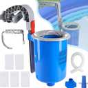 Above Ground Pool Skimmer with 5 Skimmer Socks, Wall Mount Surface Skimmer with Hose & Basket, Compatible with Intex Pools, Adjustable Floating Filter, Automatically Removes Leaves & Debris