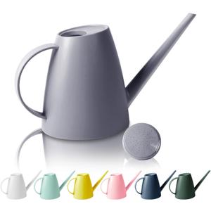 Watering Can for Indoor Outdoor Plants, Modern Small Watering Cans with Removable Nozzle, Long Spout Watering Can for Indoor Bonsai Plants Garden Flowers 1/2 Gallon 1.8L 60OZ (Grey) (Gray)