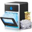 EUHOMY LunaArc Crescent Ice Maker Countertop, 1600Pcs/Day, Ready in 12Mins, Auto Deep Cleaning, Timer, Portable Ice Maker Machine with Clear Ice Cubes for Whiskey/Coffee/Soft Drinks (Black)