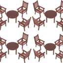 Garneck 4 Sets Miniature Dollhouse Table and Chairs Miniature Doll House Mini House Table and Chair Plastic Tiny Kitchen Furniture for DIY Fairy Garden Dollhouse Decoration