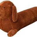 43 Dachshund Plush Long Pillow Brown Dog Body Pillow Animal Doll Cartoon Body Sleeping Hugging Long Pillows Stuffed Toy Home Sofa Cushion Decor 43 inch (Dachshund)