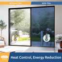 rabbitgoo One Way Window Privacy Film Window Tint for Home, Reflective Mirror Sun Blocking Heat Control UV Protection See Out Not in Office Door Covering, Blue Silver, 35.4 in X 6.5 Feet, 35.4" X 78.7"