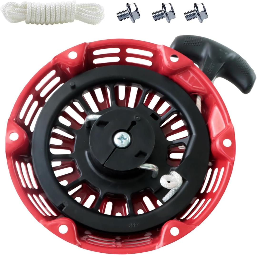 Abliubale GX160 Pull Start Assembly Compatible with Honda GX120 GX200 5.5HP 6.5HP Engine Replacement Parts 28400-Z4M-306ZB 27400-Z1T-702 Recoil Starter Pull Cord (Curved Steel Rod Pawls)