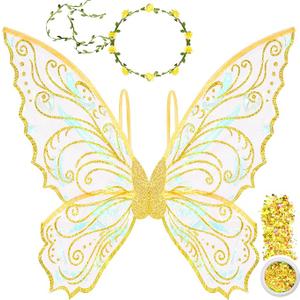 U-Goforst Fairy Wings Adult Women, Fairy Costume for Woman Butterfly Wings for Girls Adult Halloween Costume Cosplay Dress Up