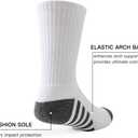 JOYNE 8 Pairs Mens Crew Work Cushion Socks Long Athletic Running Socks Workout Breathable Socks (White)