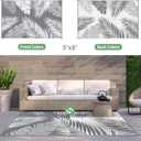 GENIMO Outdoor Rug 5' x 8' Waterproof for Patios Clearance, Reversible Plastic Straw Camping Carpet, Large Area Rugs Mats for RV, Picnic, Backyard, Deck, Balcony, Porch, Beach, Grey&White