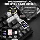 YUNZII AL80 Wireless Mechanical Keyboard,Full Aluminum CNC, Smart LCD Display,Hot Swappable Gasket Mount 75% Layout with Knob,BT/2.4G/USB-C,QMK/VIA Support for Win/Mac (Black, Cocoa Cream V2 Switch)