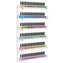 FEMELI 21 * 21 Inch Nail Polish Wall Rack, Easy to Install, Clear Acrylic Nail Polish Display Holder Organizer 6 Tier Hold Up To 90-120 Bottles