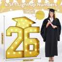 4.5FT Graduation Decorations 26 Light Up Numbers Graduation Cap with Lights, Gold Mosaics Marquee 26 Number Frame Pre-Cut Board Kit for Class of 2026 High School College Graduation Party Decorations, Small