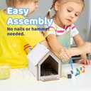 Neliblu Bird Houses to Paint for Kids - Wooden - 12 Pc, Plywood, Durable Material, Educational Fun, Complete Set, Child-Safe, Bulk Crafts - Paint a Bird House Kit for Kids