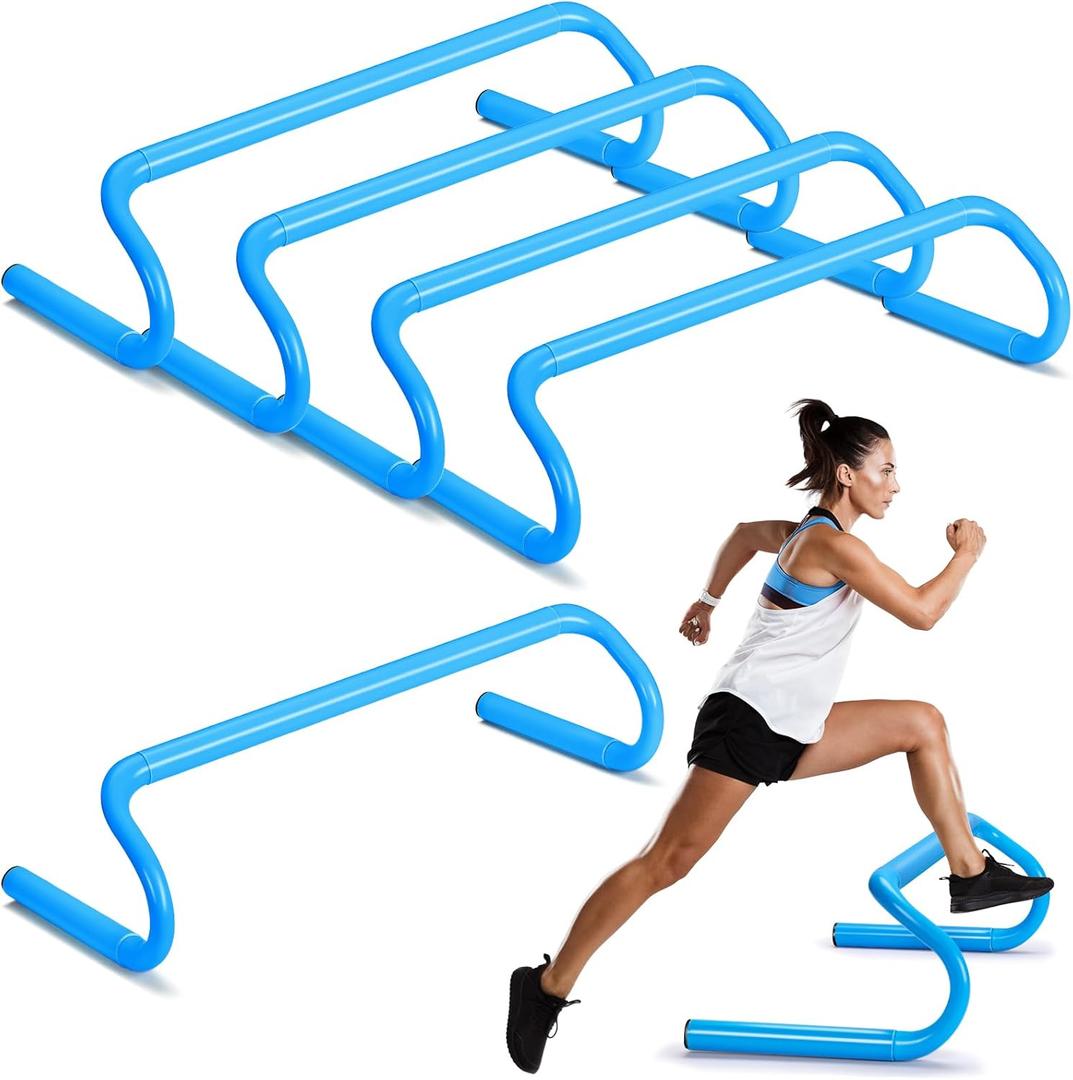 5 Pcs Speed Agility Training Hurdles Detachable Durable Equipment Plyometric and All Purpose Speed Training Hurdle Equipment for Athletes Soccer Basketball (6 Inch, Blue)