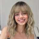 AISI HAIR Curly Bob Wig with Bangs Short Wavy Soft Beige Ash Blonde Wigs for Women Bob Style Synthetic Heat Resistant Bob Wigs