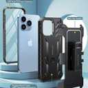 FNTCASE for iPhone 13 Pro-Max Case: Military Grade Shockproof Full Protective Rugged Cell Phone Cover with Kickstand & Belt-Clip Holster, Drop Proof Hard 13 Pro-Max Cases 5G - 6.7 Inch Black