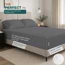 THREAD SPREAD Egyptian Cotton Sheets Full Size Everyday Bedding 100% Cotton Full Size Sheets Set (4 PC, Dark Grey), 16" Deep Pocket Sheet, Soft Sateen Weave and Durable Bedding Set - Ease Collection