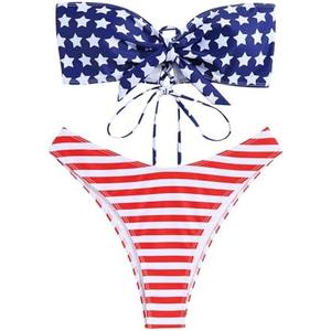 ZAFUL Knotted Bandeau Bikini for Women Strapless Swimsuits High Cut Bathing Suit Sexy Cheeky Tie Side Swimwears Small ZAFUL Knotted Bandeau Bikini for Women Strapless Swimsuits High Cut Bathing Suit Sexy Cheeky Tie Side Swimwears Small