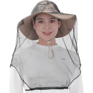 Wearable Mosquito Head Net (3 Pack) - Extra Large Bug Net for Head with Fine Mesh, Fits All Hats for Camping, Hiking, Fishing, Gardening & Safari | Men & Women Insect Face Nets Protection
