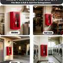 5lb Home Steel Fire Extinguisher Cabinet with Ready-to-Deploy (Red), 19" H x 9.5" W x 6.5" D