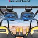 KEMIMOTO UTV Sound System 6.5 Inch Speakers UTV Sound Bar Overhead Stereo Wireless Pairing for UTVs Fits 1.625-1.9in Roll Cages Compatible with Can-Am X3 & X3 Max, Polaris RZR XP 1000, Uforce