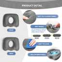 Portable Inflatable Orthopedic Seat Cushion – Adjustable Air Cushion for Office Chair, Car & Wheelchair – Ergonomic Donut Ring for Pressure Relief on Back & Thighs – Grey