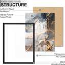 Fxojyvo Engineered Wood 19x27 Frame, Black Picture Frame for 19 x 27 Inch Poster Puzzle Photo, Light Weight 19 by 27 Poster Frame with Wood-grain for Wall - 1 Pack/Black/19 x27