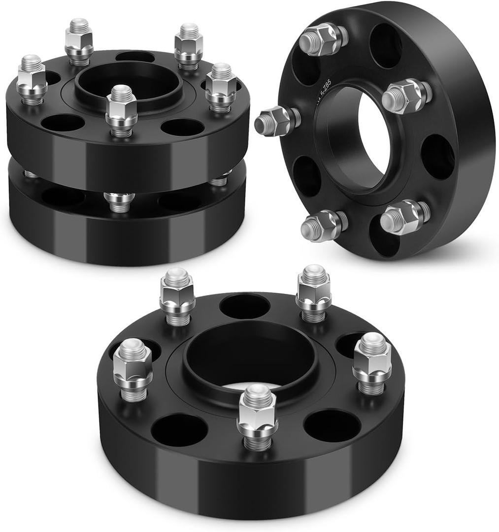 dynofit 5x5.5 Wheel Spacers 1.5in for 2002-2010 Ram 1500, 77.8mm Hub Centric Wheel Spacer Compatible with 2005-2011 Dodge Dakota and 2004-2009 Durango, 9/16-18 Thread Pitch Black Forged Spacer, 4 Pcs