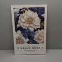 TrhjumpQx William Morris Wall Art William Morris Poster Blue floral art William Morris Prints Exhibition Print Posters Vintage Wall Art Poster for Living Room Bedroom 16x24inch Framed (16L" x 24W")