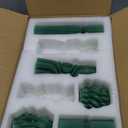 7-Pack Pillar Candles - Soy Wax Handmade Ribbed Candles for Home Decor, Housewarming Gift, Shelf & Table Decor - Aesthetic Modern Candles Set (Green)