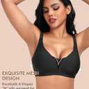 Brasfor Women WirelessSeamless Mesh Push Up No Underwire Plus Size Soft Comfortable Sleep Everyday Brattlets with Extender (Black, M)
