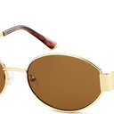 AMOMOMA Retro Oval Trendy Sunglasses for Women Designer 2024 Womens Sun Glasses Metal 90s AM6639