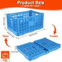 Collapsible Milk Crate, 72L Heavy Duty Plastic Storage Crate Stackable, Collapsible Crates for Storage, Space Saving for Home & Camping - Extra Large, Holds 130 lbs, Blue