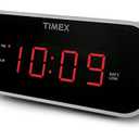 Timex Alarm Clock with Large Display, Digital Alarm Clock for Bedroom Includes 120V Universal Power Adapter (T121B - Black)