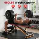 PASYOU Adjustable Weight Bench for Home Gym, Foldable Workout Benches with 660LBS, Exercise Bench for Incline Decline Flat Bench Press, Foldable Strength Bench for Daily Training