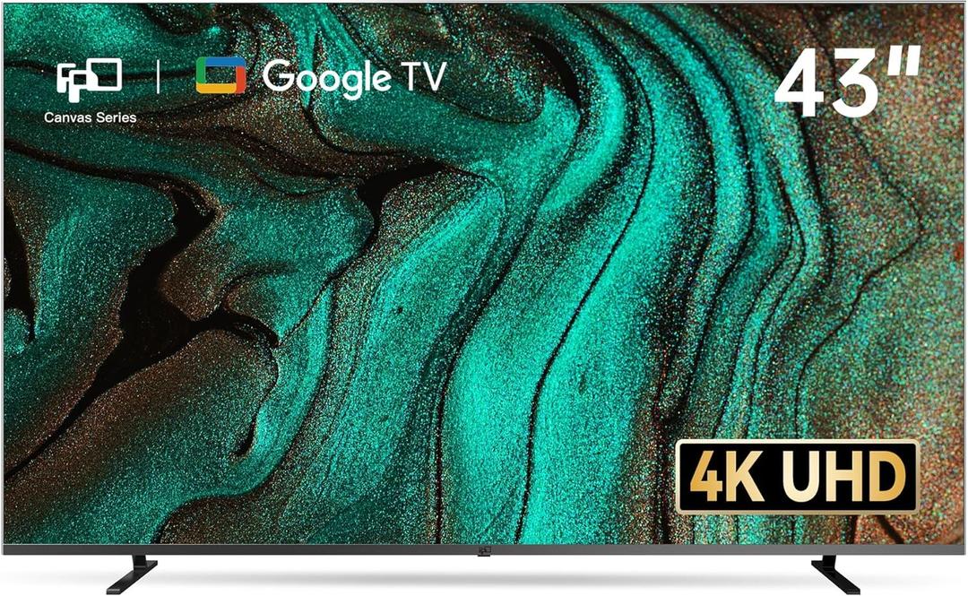 FPD 43 Inch Smart TV, 4K UHD LED Flat Screen Google TV with Google Cast, Bluetooth, HDMI, Streaming Live, HDR 10, Dolby Vision, Ultra Slim Television(Canvas-Series, CG43-C3, 2025)
