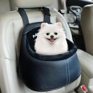 Small Dog Car Seat Under 13lbs - Luxury PU Leather Dog Booster Car Seats for Small Dogs with Removable Inner, Can be Used as Pets Carrier Bag