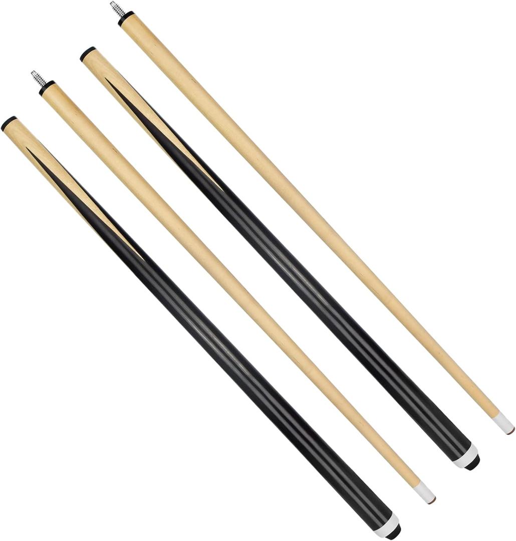 Wooden Billiard House Cue Sticks Shorty Cues Pool Cues for Kids Hardwood Billiard Cue Sticks 13mm Glue-on Tips,Set of 2