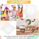 Baderke 12 Pcs White Square Cake Drums, 1/2 Inch Thick Square Cake Board Drum Fully Wrapped Foil for Christmas Baking Desserts Pastries, White Leaf Style, 12"L x 12"W x 0.5"H