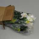 10 Bundles Artificial Flowers Bulk for Party Table Centerpiece Small Lilies with 7 Heads Silk Fabric Faux Fake Flower Bouquet for Mother's Day Wedding Home Indoor Vases(White)