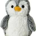 Aurora Playful Pompom Penguin Mini Stuffed Animal - Vibrant Companions for Warm Cuddles - Perfect for Adults, Kids, and Birthdays - Gray 6 Inches