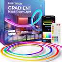 Smart LED Neon Rope Lights, WiFi Gradient RGB+IC Rope Lights Indoor with Remote, Waterproof Flexible DIY LED Strip Lights for Bedroom, Cuttable, Music Sync, Compatible with Alexa, 16.4ft