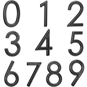 20 Pieces Mailbox Numbers 3D Door Numbers 0-9 Self-Adhesive 2 Inch Address Stickers Street House Signs for Residence, Apartment, Office Room, Mailbox (Black)