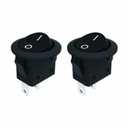 2 x JD 2pcs 6A Power Switch 125V/250V AC Electric Round Rocker Switches ON/Off Switch 2Pins Toggle Switch with UL Certificate