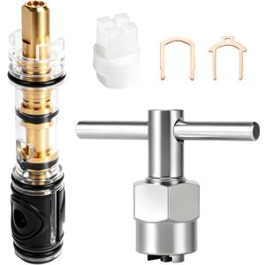 1 Set Replacement Cartridge with 104421 Removal Tool, Compatible with Moen 1225/1225B, Shower Cartridge for One Handle Bathroom Faucets/Showers (1)