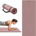 Yoga Mat Extra thick 8mm 72" x 26" Exercise mat, Soft Lightweight TPE Fitness Mat with strap, High Elasticity, Anti-fatigue,non-slip mat for Women, Yoga, Camping, Travel, Gym & Outdoor | 0.32"Th