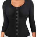 RDSIANE Waist Slimming Girdles Tummy Control Body Shaper Waist Trainer Bodysuit With Arms Compression For Post Surgery (Size M, Black)