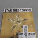 Juegoal Star Tree Topper with 20 LED Lights, Metal Silver Lighted Treetop Ornaments, Battery Powered Light Up Christmas Tree Decorations, 6.5 x 6.5 Inches