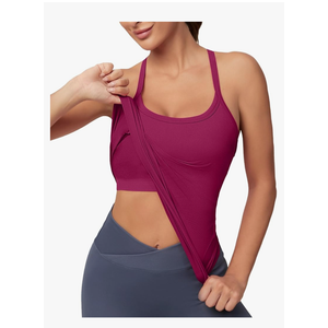 MathCat Workout Tank Tops for Women with Built in Bra, Sleeveless Gym Tops Seamless Racerback Athletic Yoga Shirts Size M
