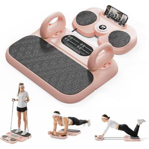 Pilates Board, 6-in-1 Portable Pilates Reformer Machine with Adjustable Resistance, Home Gym Equipment for Core & Full Body Workout, Pilates Trainer for Women, Beginners