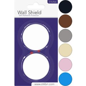 Door Stopper Wall Protector - Round Door Knob Wall Shield White Self Adhesive - Prevents Holes (2 inches, White)