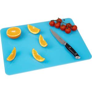 Tempered Glass Cutting Board for Kitchen Counter, Glass Cutting Board with Non-Slip Rubber Feet, Dishwasher Safe, Easy to Clean, Scratch, Heat & Shatter Resistant (16"x12", Blue)