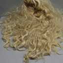 Long Blonde Wig for Women Vintage Water Wavy Gold Wig with bangs Synthetic Retro Wig for Halloween,Daily Use